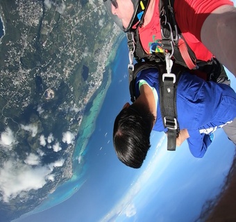 사이판 스카이다이빙 체험 예약 방법 안전교육 풍경 자유낙하